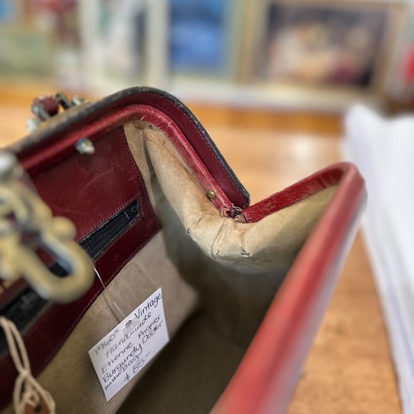 1950-60 Vintage Etienne Aigner Handmadee Leather Doctor Satchel - Picture 8 of 10